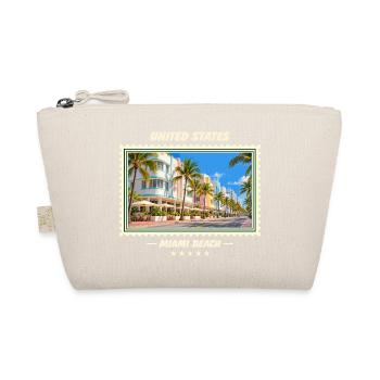 Vereinigte Staaten Miami Beach Vintage Reisemarke - Bio-Täschchen - Natur - Vorne