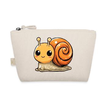 Orangene Schnecke Spiraldesign - Bio-Täschchen - Natur - Vorne