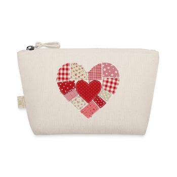 Herz patchwork nähen quilten Geschenk  - Bio-Täschchen - Natur - Vorne