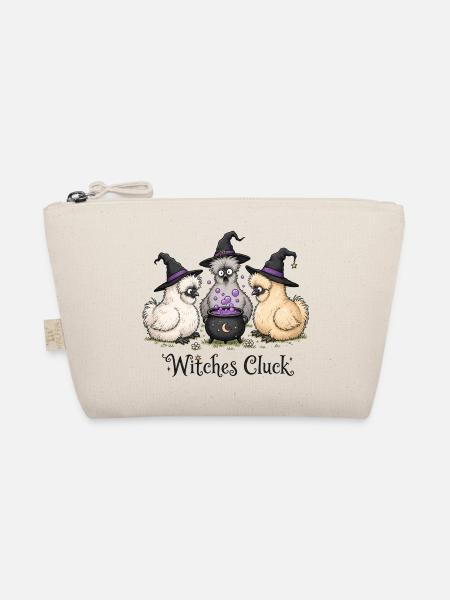 Seidenhühner Hexen Witches - Cluck Halloween - Bio-Täschchen - Natur