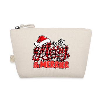 Merry & Merrier Plaid Weihnachten - Bio-Täschchen - Natur - Vorne