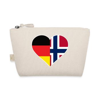 Deutsch-Norwegisches Flaggenherz - Bio-Täschchen - Natur - Vorne