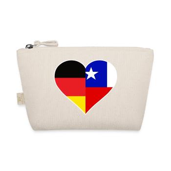 Deutsch-Chilenisches Flaggenherz - Bio-Täschchen - Natur - Vorne