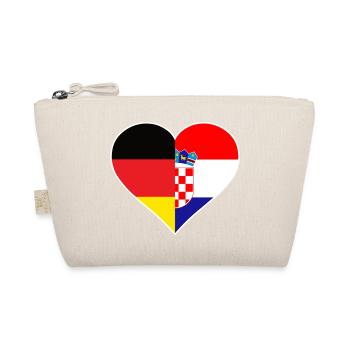Deutsch-Kroatisches Flaggenherz - Bio-Täschchen - Natur - Vorne