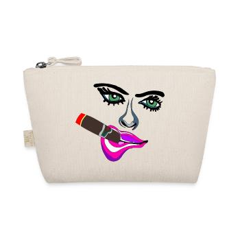 Neon Lippen Pop-Art Zigarre - Bio-Täschchen - Natur - Vorne
