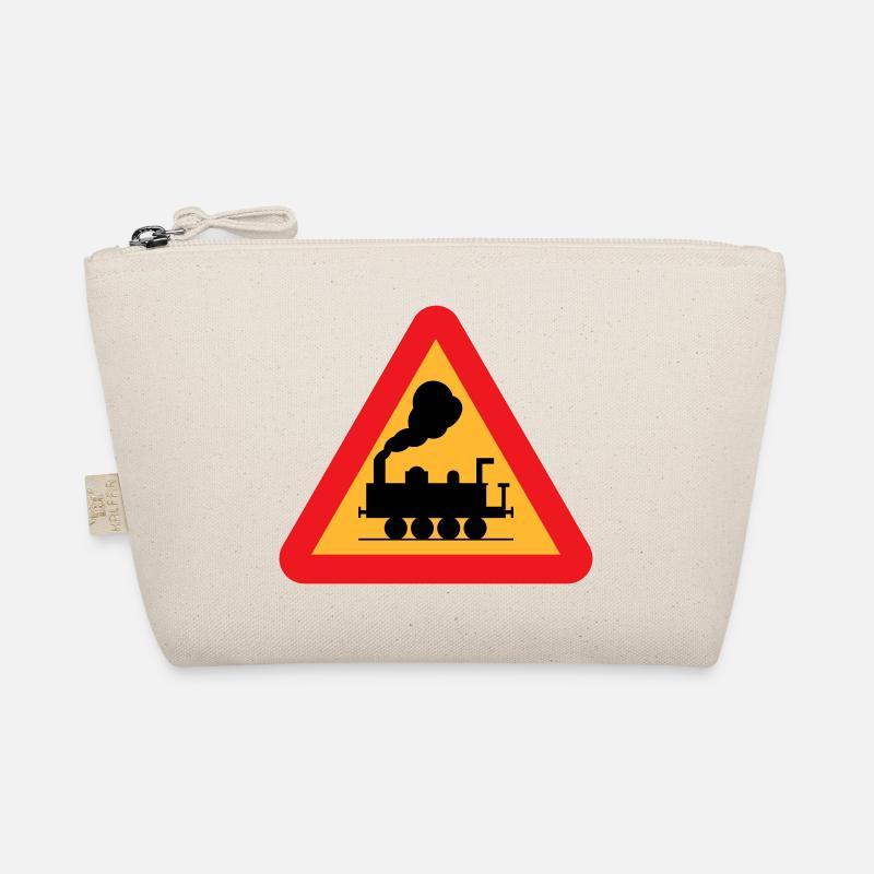 Train Warning Sign Organic Pouch