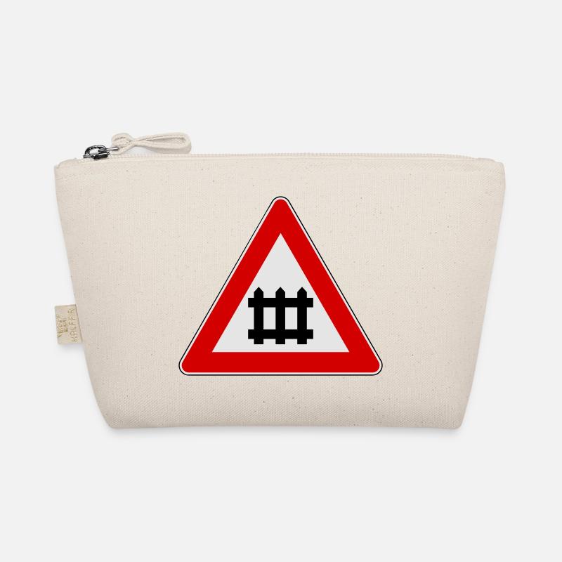 Warning train gate sign Organic Pouch