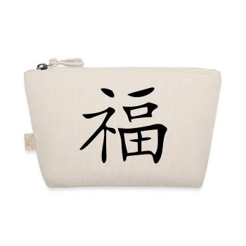 Glück-Kanji - Bio-Täschchen - Natur - Vorne