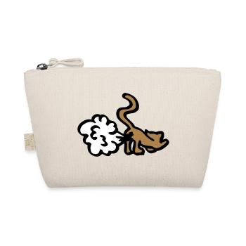 Pups Katze / fart cat / witzige Geschenkidee - Bio-Täschchen - Natur - Vorne