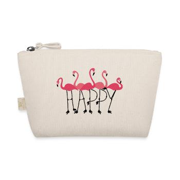 Happy Flamingos, the Happy Flamingos - Word - Organic Pouch - nature - Front
