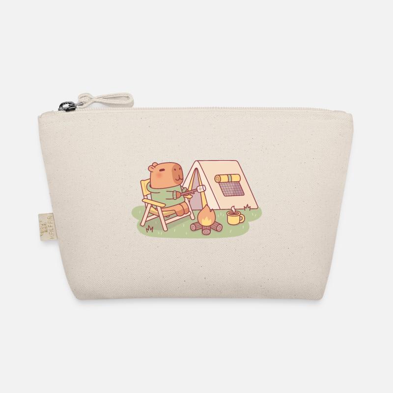 Cute Capybara Toasting Marshmallow At Campfire Organic Pouch