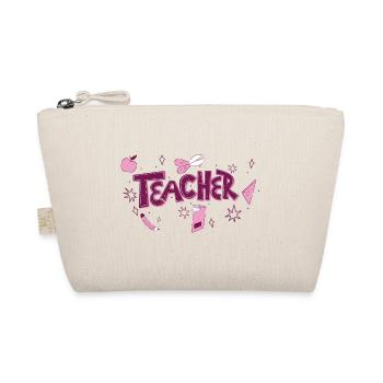 Funny Hippie Teacher Back To School Teacher Day - Organic Pouch - nature - Front