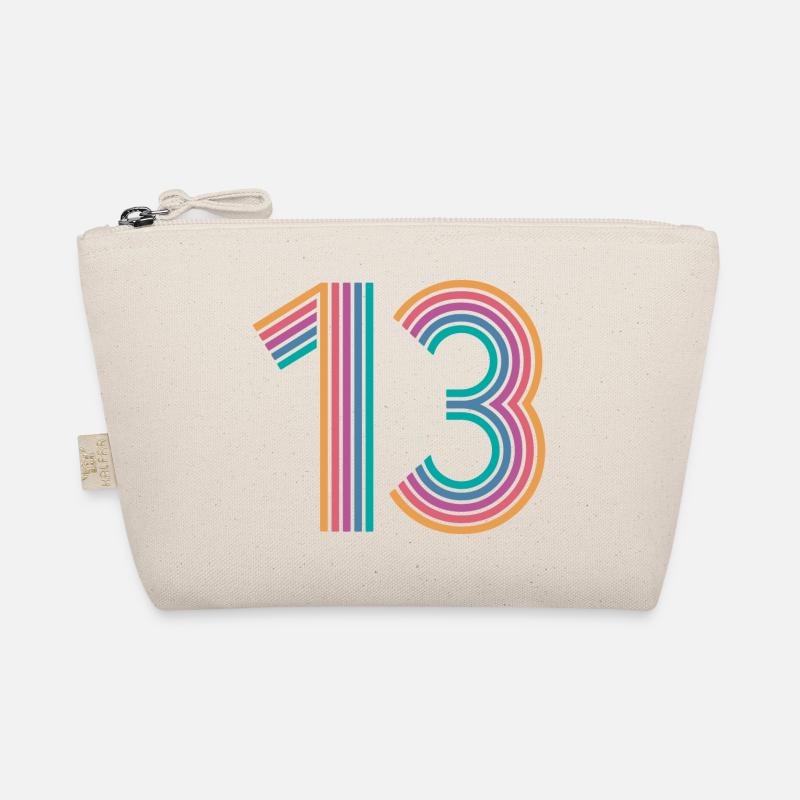 Cool Number 13 - 13 Years Old 13th Birthday Gift Organic Pouch