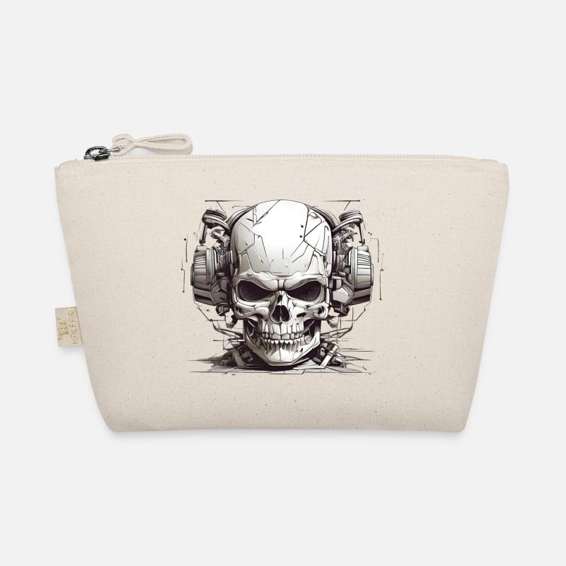 Crâne moderne avec casque en noir et blanc Trousse biologique