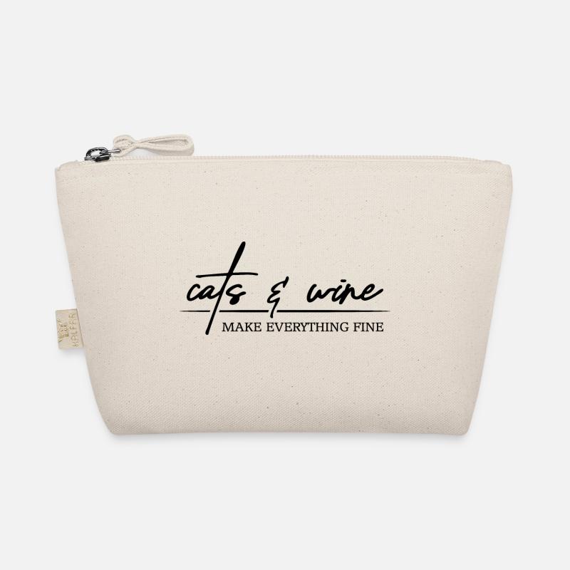 Cats and Wine makes everything fine Katzen Spruch Organic Pouch