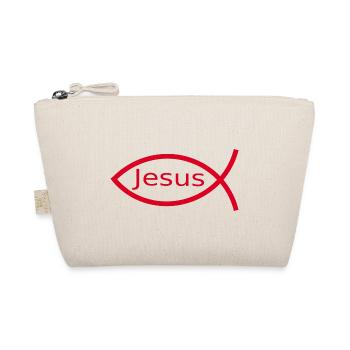 Jesusfisch Ichthys Fisch Fische - Bio-Täschchen - Natur - Vorne