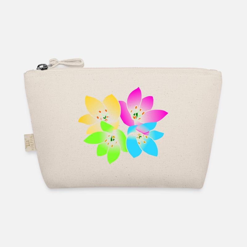 Blume Blüten floral Blumenmuster Blumenstrauß - Bio-Täschchen - Natur
