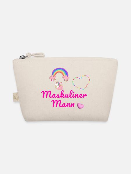 homme, masculin, licorne, cœur, - Trousse biologique - nature - Devant