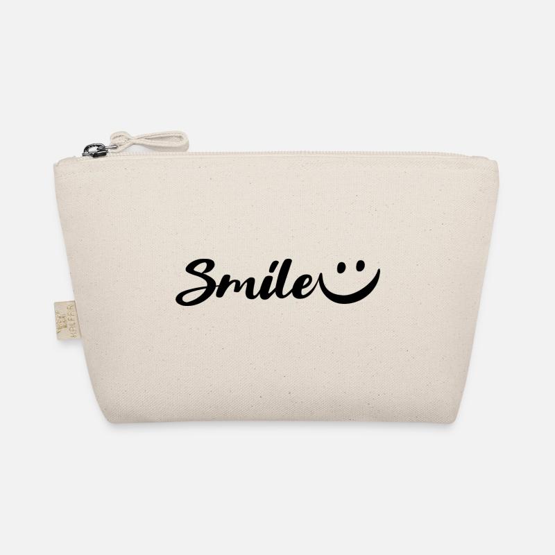 "Smile" handwriting with smiley Organic Pouch