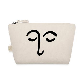 Face Drawing Head Eye Gift - Organic Pouch - nature - Front
