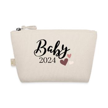 Baby 2024 Aufdruck rosa - Bio-Täschchen - Natur - Vorne