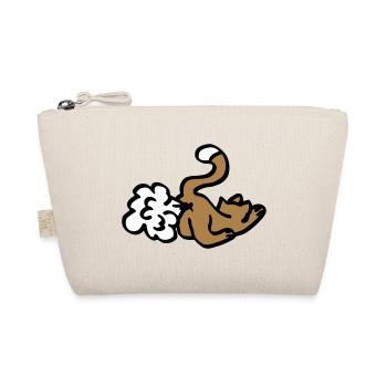 Katze Pups / cat fart / lustiges Geschenk - funny - Bio-Täschchen - Natur - Vorne