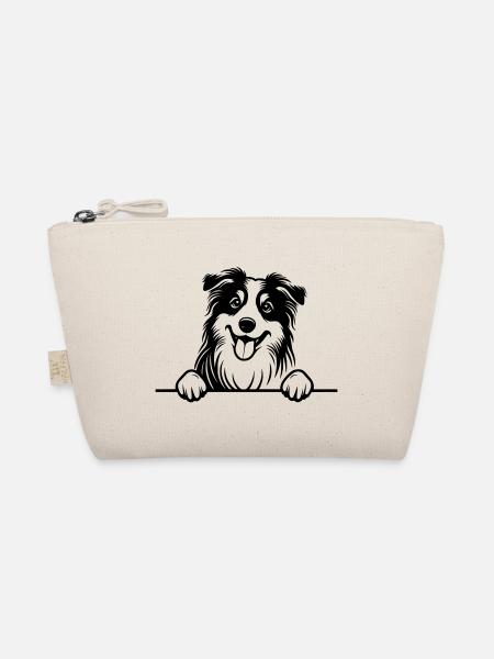 Peeking Australian Shepherd Vektor - Bio-Täschchen - Natur - Vorne