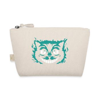 Funny Grinning Cat Cat Face Halloween - Organic Pouch - nature - Front