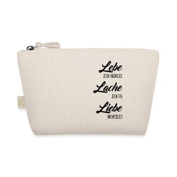 lebe liebe lache valentinstag geschenk spruch - Bio-Täschchen - Natur - Vorne