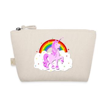 Einhorn Regenbogen Sterne Wolke Unicorn - Bio-Täschchen - Natur - Vorne