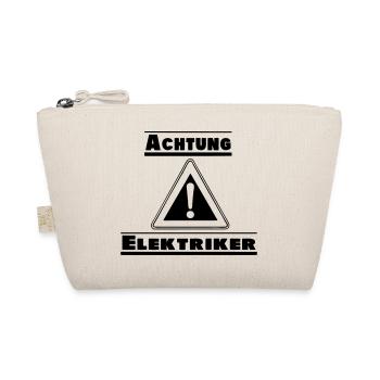 Elektriker Handwerker Achtung Elektriker (25) - Bio-Täschchen - Natur - Vorne