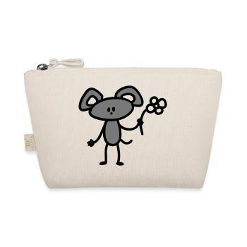 Mouse with flower - Organic Pouch - nature - Front