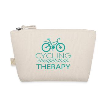 Fahrrad: Cycling - cheaper than Therapy - Bio-Täschchen - Natur - Vorne