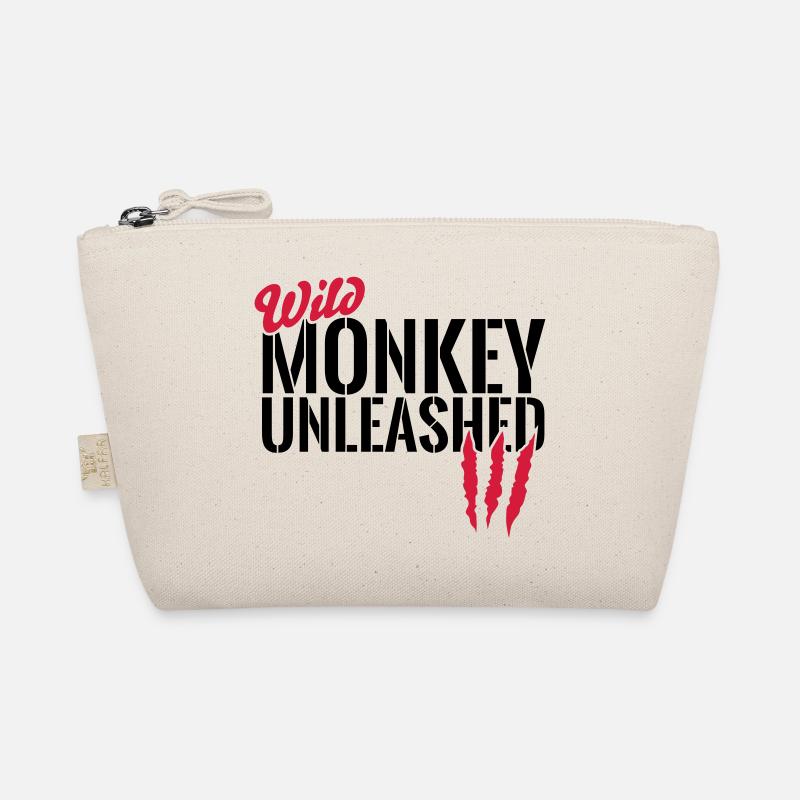 Wilder Affe entfesselt Bio-Täschchen