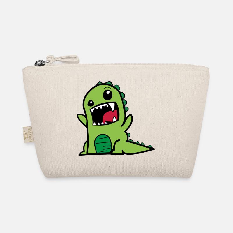 Dinosaur T-Rex Comic Style Dino in green Organic Pouch