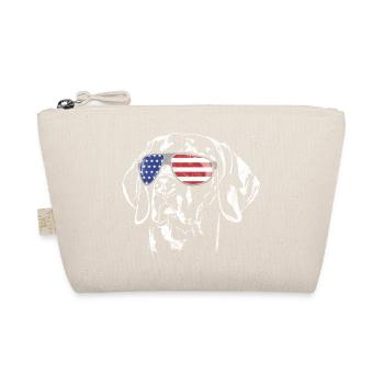 WEIMARANER America flag vintage look - Organic Pouch - nature - Front