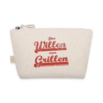 Den Willen zum Grillen - Vintage College Shirt - Bio-Täschchen - Natur - Vorne