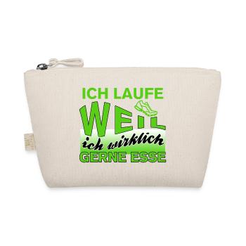Ich laufe weil ich wirklich gerne esse - Bio-Täschchen - Natur - Vorne