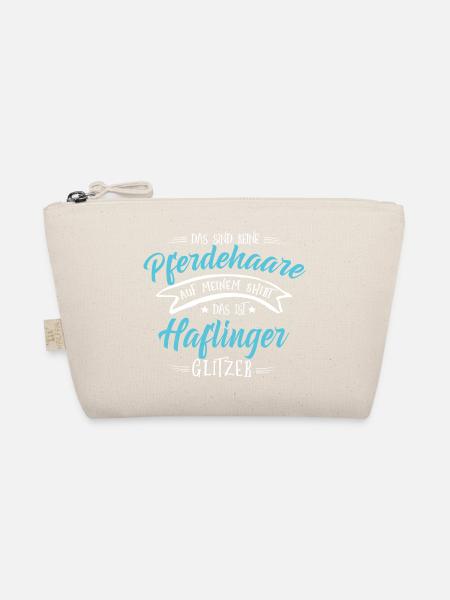 Haflinger Pferde Shirt-Glitzer - Bio-Täschchen - Natur - Vorne