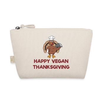Happy Vegan Thanksgiving Turkey Chef Gift - Organic Pouch - nature - Front
