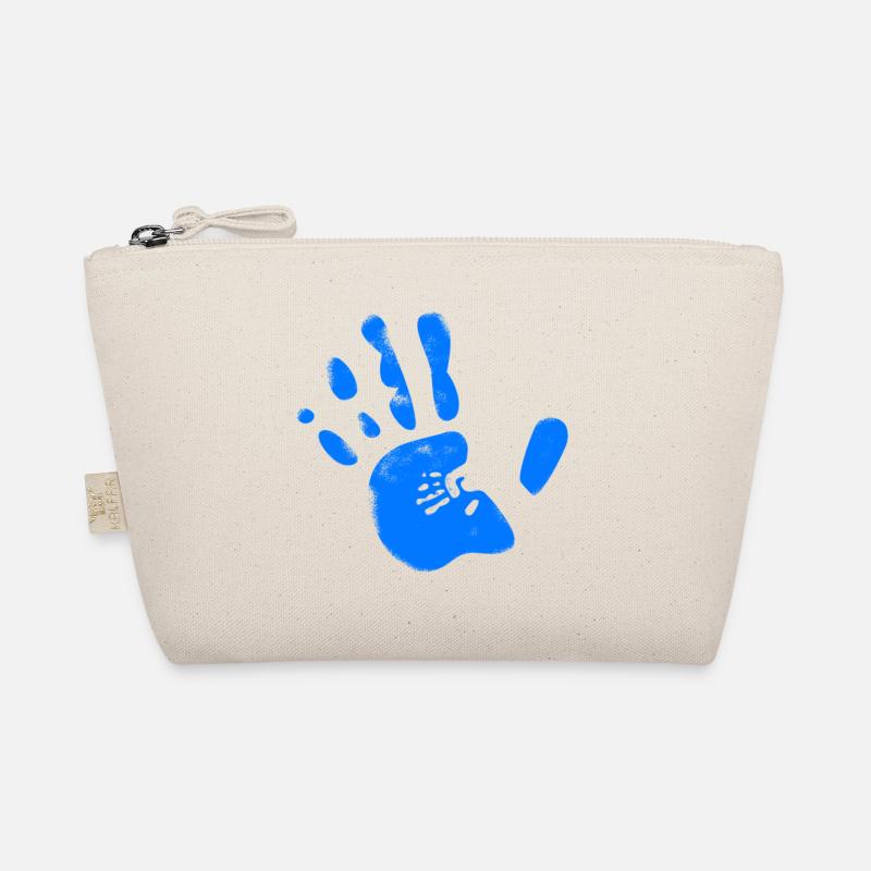 Blauer Handabdruck Bio-Täschchen