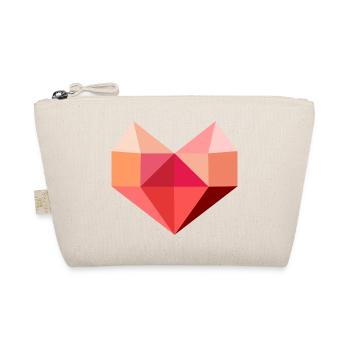 Heart pink - Organic Pouch - nature - Front