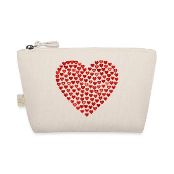 Red heart of little hearts - Organic Pouch - nature - Front