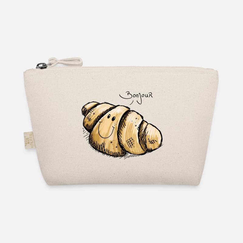 Leckeres Bonjour Croissant - Illustration - Bio-Täschchen - Natur