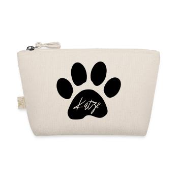 Katzen Pfoten Logo als Geschenkidee - Bio-Täschchen - Natur - Vorne