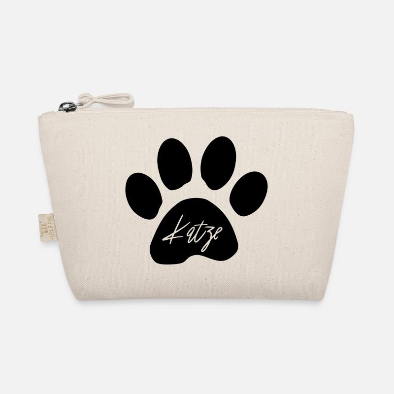 Katzen Pfoten Logo als Geschenkidee - Bio-Täschchen - Natur