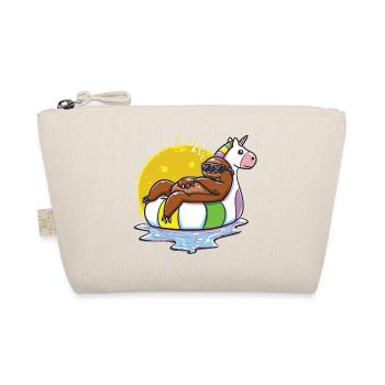 Faultier Sommer lustig Geschenk Geburtstag Einhorn - Bio-Täschchen - Natur - Vorne