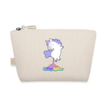 Funny Unicorn Rainbow Fart Shirt - Gift - Organic Pouch - nature - Front