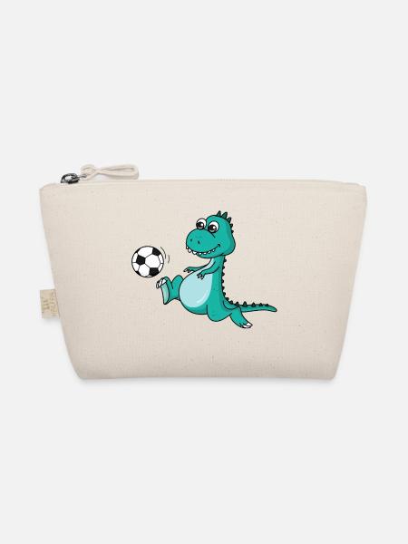 Dino Fussball süß -Kind Geschenk - Bio-Täschchen - Natur