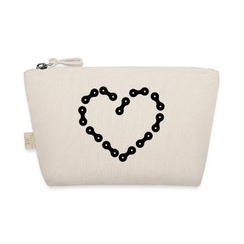 Bike Bike Heart Love - Organic Pouch - nature - Front
